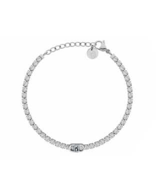 Bracciale tennis LIU-JO jewelry in acciaio con cristalli e logo LJ3215