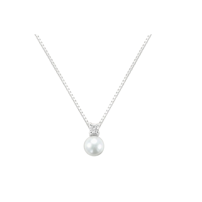 STROILI Collana Silver Pearls Argento Rodiato Perla sintentica Cubic Zirconia 1693186
