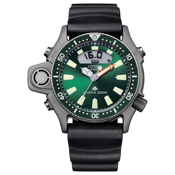 Orologio CITIZEN Promaster Aqualand I JP2007-17X Green con cinturino in gomma black