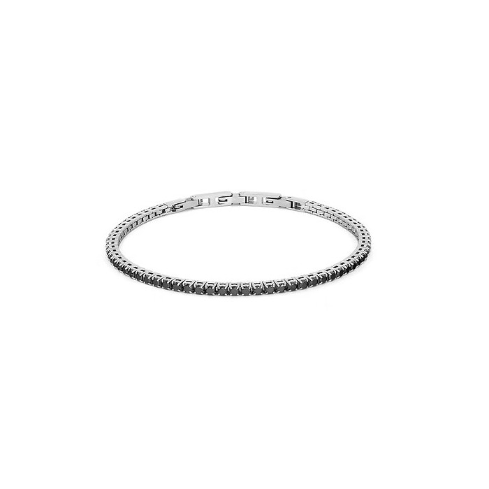 Bracciale tennis COMETE GIOIELLI Uomo UBR 1297 in acciaio con cristalli neri