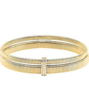 Bracciale rigido MORELLATO Onda SAZP06 in acciaio dorato con cristalli