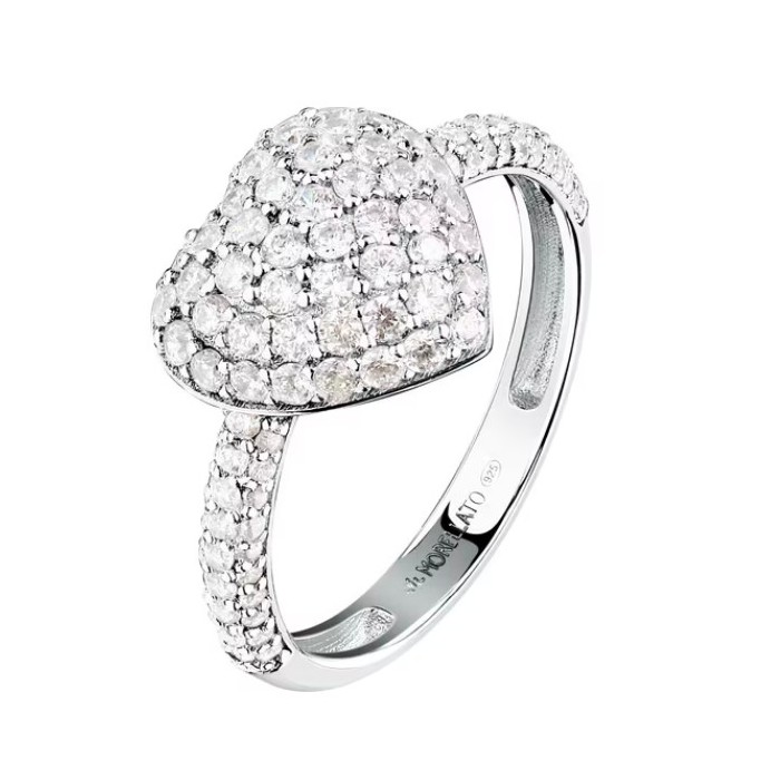 Anello MORELLATO Nobile SAZK030-14 in argento 925 con  cristalli a forma di Cuore Misura 14