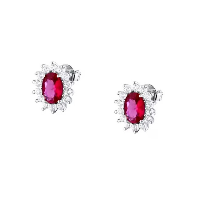 Orecchini MORELLATO Duchessa SAIW287  in argento 925 con cristallo rosso taglio princess