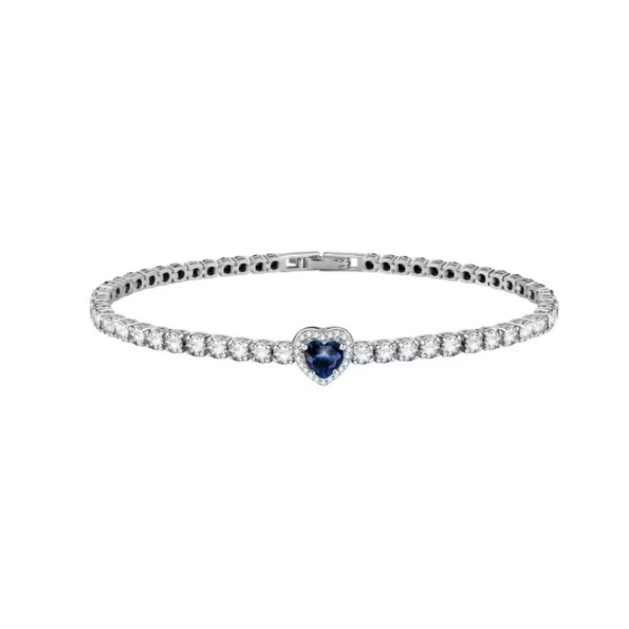 Bracciale tennis MORELLATO Nobile SAVB20 in argento 925 con centrale Cuore blu