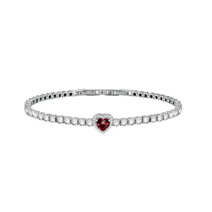 Bracciale tennis MORELLATO Nobile SAVB21 in argento 925 con centrale Cuore rosso