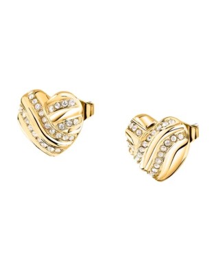 Orecchini MORELLATO Battito SAZQ07 in acciaio dorato a forma di Cuore con cristalli