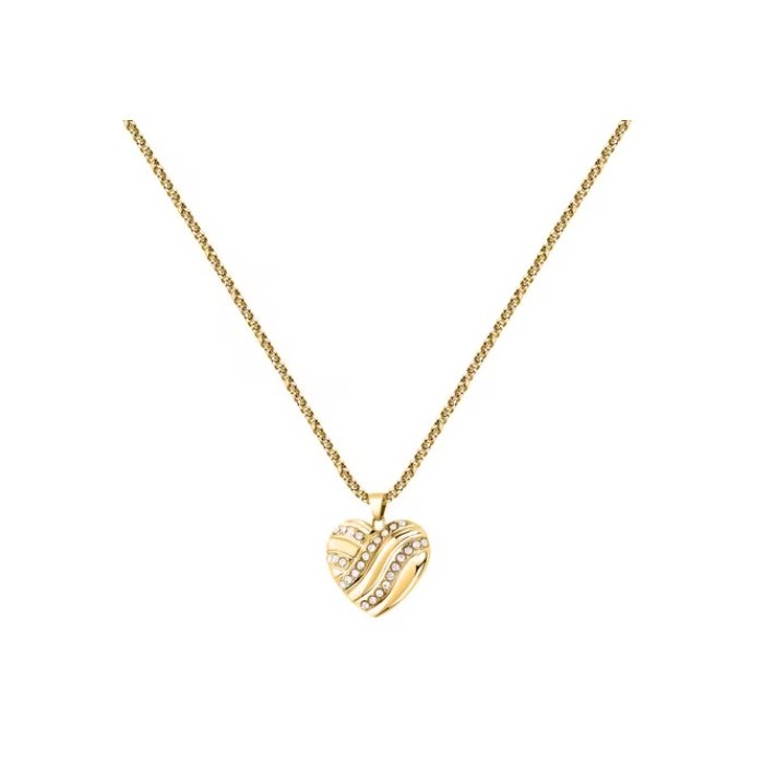 Collana MORELLATO Battito SAZQ02 in acciaio dorato con pendente Cuore e cristalli