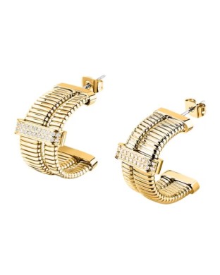 Orecchini a cerchio MORELLATO Onda SAZP09 in acciaio dorato con cristalli