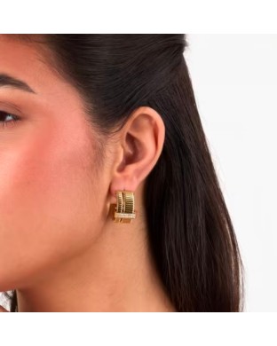 Orecchini a cerchio MORELLATO Onda SAZP09 in acciaio dorato con cristalli 2