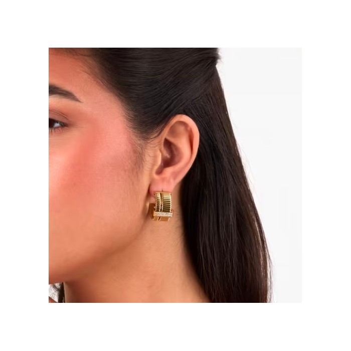 Orecchini a cerchio MORELLATO Onda SAZP09 in acciaio dorato con cristalli