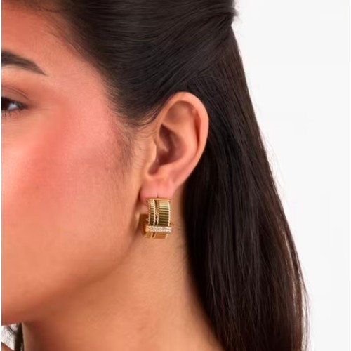 Orecchini a cerchio MORELLATO Onda SAZP09 in acciaio dorato con cristalli