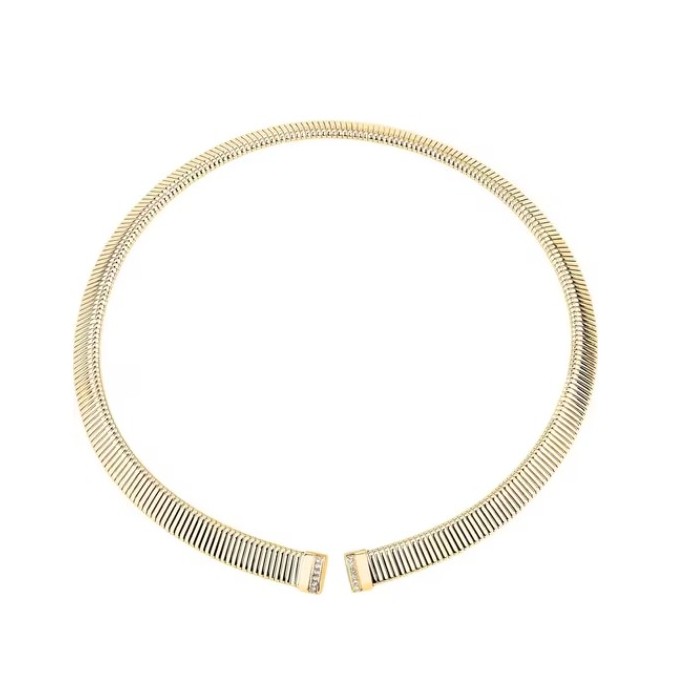 Collana girocollo MORELLATO Onda SAZP01 in acciaio dorato con cristalli