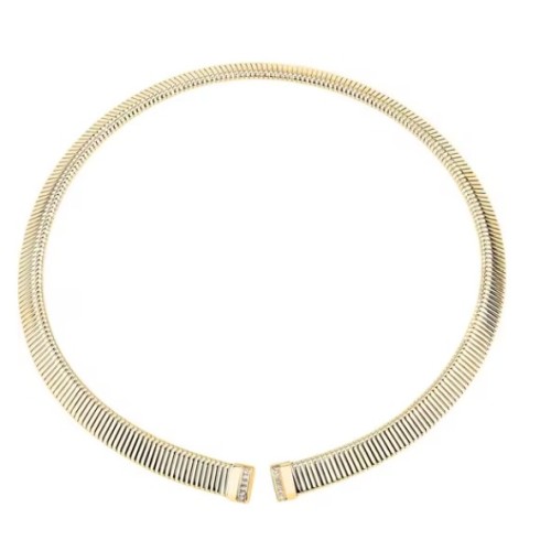 Collana girocollo MORELLATO Onda SAZP01 in acciaio dorato con cristalli