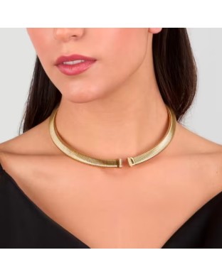 Collana girocollo MORELLATO Onda SAZP01 in acciaio dorato con cristalli 2