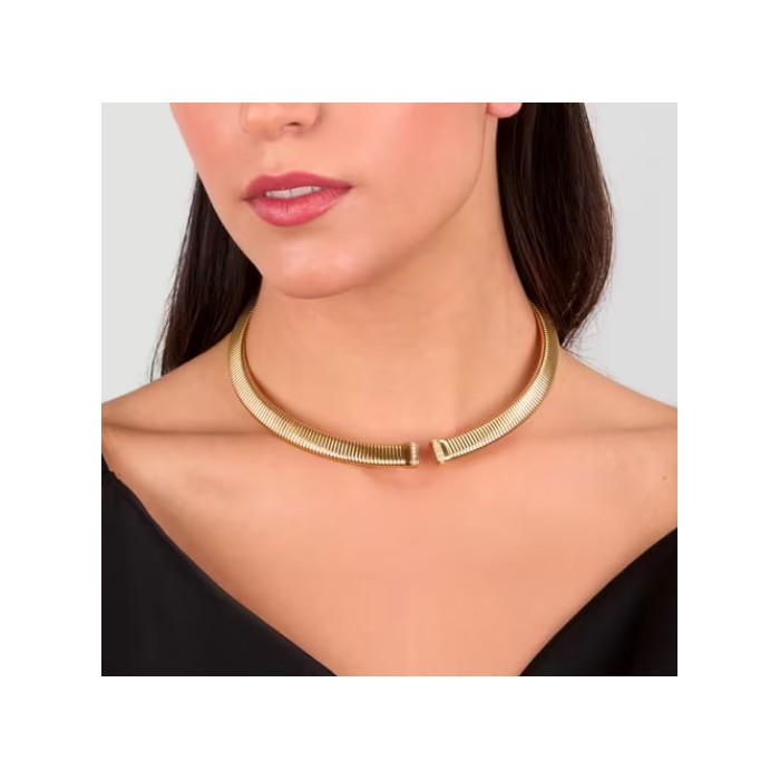 Collana girocollo MORELLATO Onda SAZP01 in acciaio dorato con cristalli