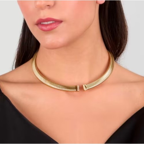 Collana girocollo MORELLATO Onda SAZP01 in acciaio dorato con cristalli