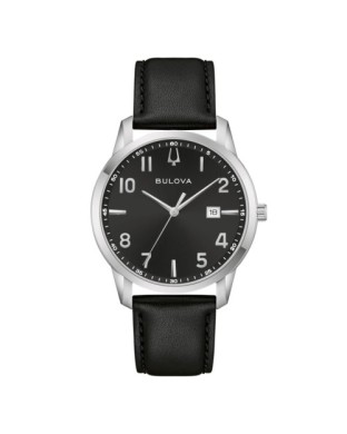 Orologio BULOVA Sutton Classic 96B473 cinturino in pelle nero quadrante nero