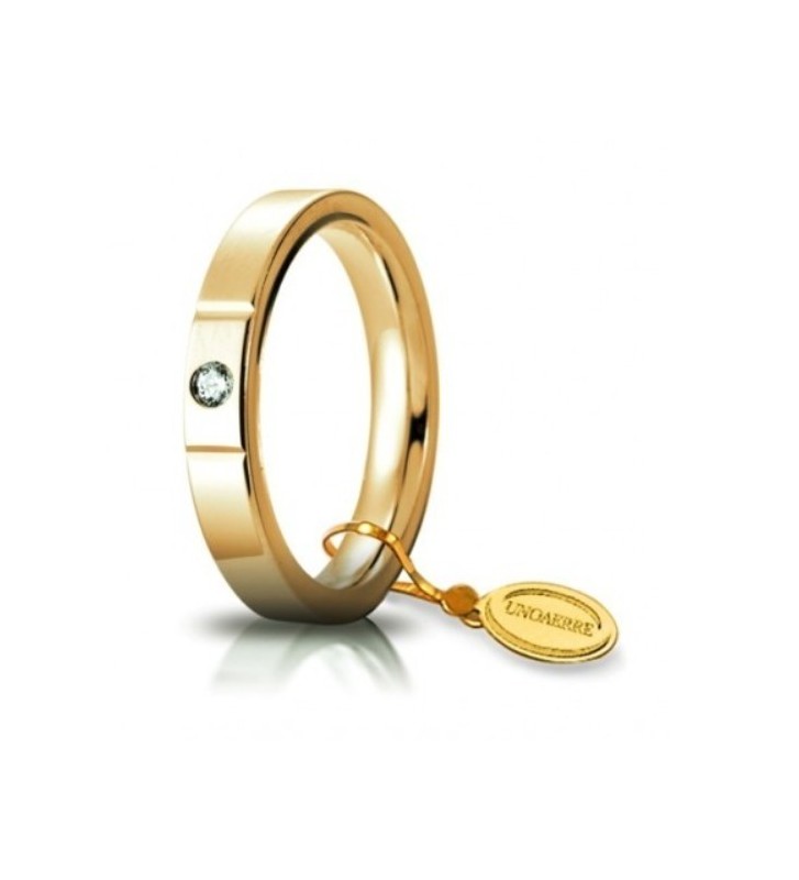 Fede UNOAERRE Fedi Cerchi di Luce 3,5 mm in oro giallo con diamante