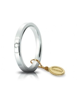 Fede UNOAERRE Fedi Cerchi di Luce 2,5 mm in oro bianco con diamante