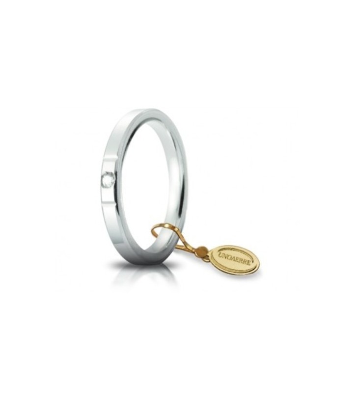 Fede UNOAERRE Fedi Cerchi di Luce 2,5 mm in oro bianco con diamante