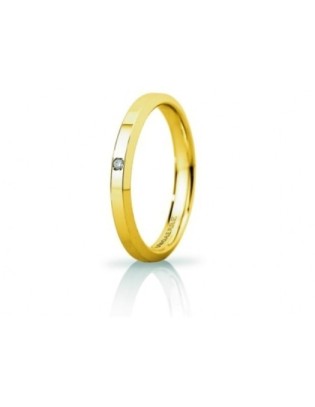 Fede UNOAERRE Fedi Brillanti Promesse Hydra Slim in oro giallo con diamante