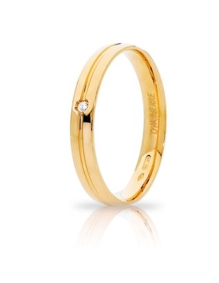 Fede UNOAERRE Fedi Brillanti Promesse Lyra in oro giallo con diamante