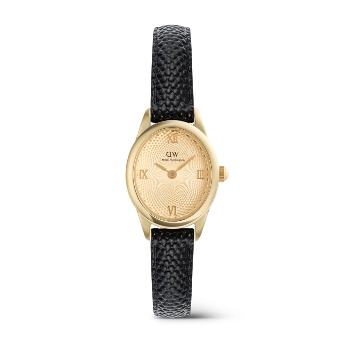 Orologio DANIEL WELLINGTON Ophelia Mini Black Lizard Unitone Guilloché Gold DW00100897