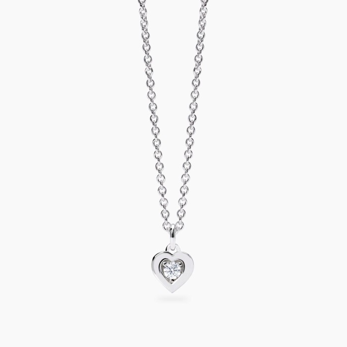 Girocollo con ciondolo cuore MABINA My Diamond 553810 in argento 925 e diamante lab-grown 0,06 carati