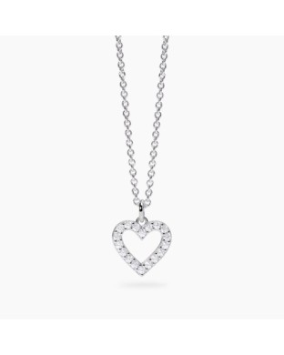 Girocollo con ciondolo cuore MABINA My Diamond 553811 in argento 925 e diamant1 lab-grown 0,01 carati