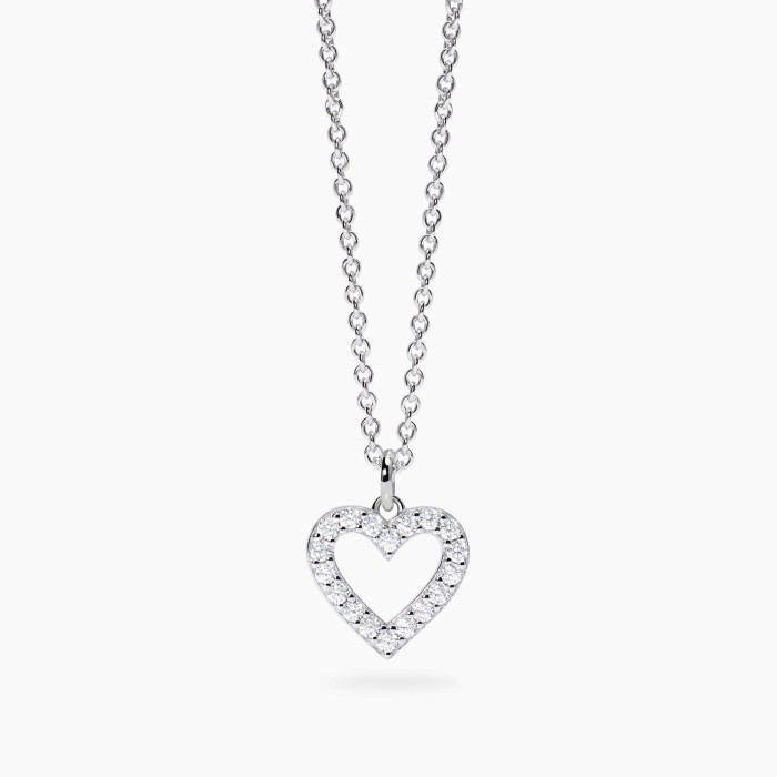 Girocollo con ciondolo cuore MABINA My Diamond 553811 in argento 925 e diamant1 lab-grown 0,01 carati