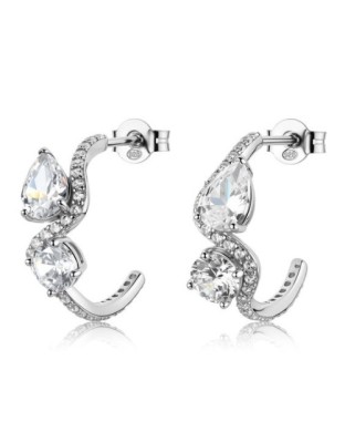 Orecchini a cerchio BROSWAY FANCY in argento 925 e cristalli bianchi FIW185