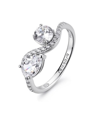 Anello BROSWAY FANCY in argento 925 e cristalli bianchi FIW186C Misura 14