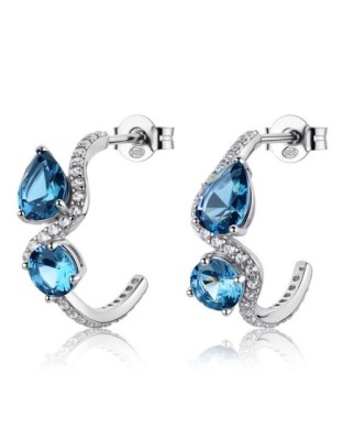 Orecchini a cerchio BROSWAY FANCY in argento 925 e cristalli light sapphire FCL137