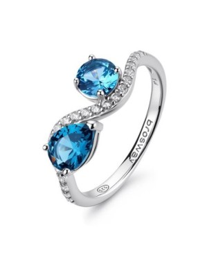 Anello BROSWAY FANCY in argento 925 e cristalli light sapphire FCL138C Misura 14