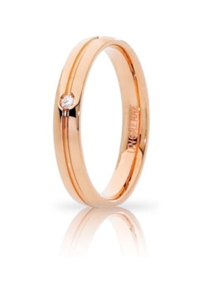 Fede UNOAERRE Fedi Brillanti Promesse Lyra in oro rosa con diamante