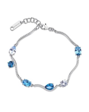 Bracciale semi rigido BROSWAY FANCY in argento 925 e cristalli light sapphire FCL135