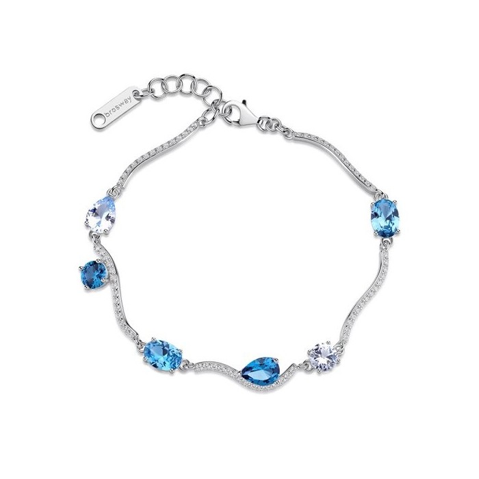 Bracciale semi rigido BROSWAY FANCY in argento 925 e cristalli light sapphire FCL135