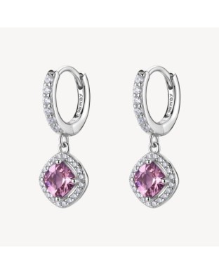 Orecchini a cerchio BROSWAY FANCY in argento 925 cristalli bianchi e vintage rose FTP15