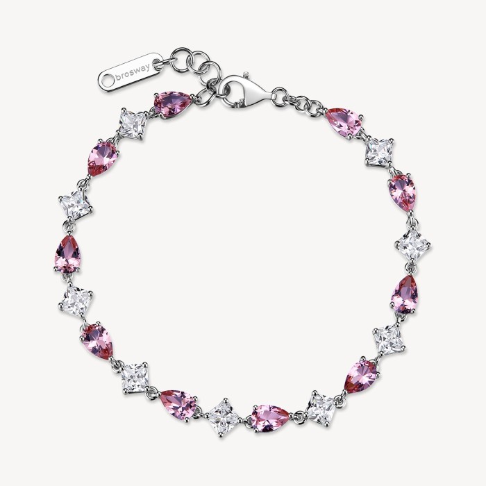 Bracciale BROSWAY FANCY in argento 925 cristalli bianchi e vintage rose FTP08