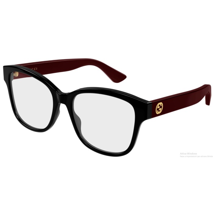 Occhiali montatura da vista GUCCI GG1340O 009 Black Burgundy 54