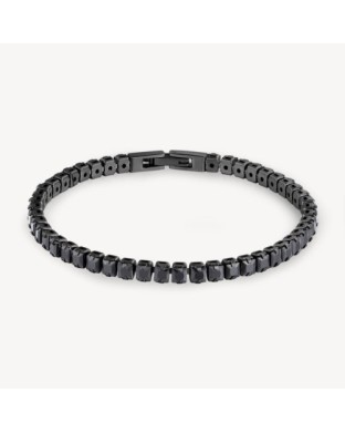Bracciale tennis Uomo BROSWAY Avantgarde in acciaio 304 pvd colore nero e cristalli neri BVD21
