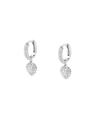 Orecchini a cerchietto MORELLATO Nobile SAZK08 in argento 925 con  cristalli pendente Cuore