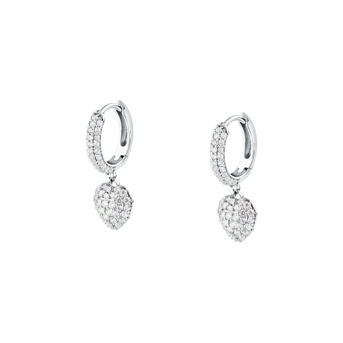 Orecchini a cerchietto MORELLATO Nobile SAZK08 in argento 925 con  cristalli pendente Cuore