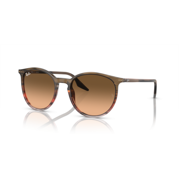 Occhiali sole RAY-BAN RB2204 13953B 51 Striped Brown Gradient Red Bianco UV400 H2F Rosa