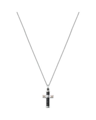 Collana Uomo SECTOR Spirit SZQ15 in acciaio e pvd nero con pendente croce