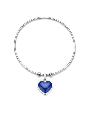 Bracciale rigido S'AGAPO Madame SDM13 in acciaio 316L con charm Cuore e smalto blu
