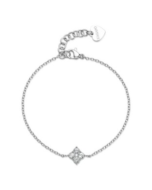 Bracciale S'AGAPO Gleam SLA11  in acciaio 316L con cristalli centrali