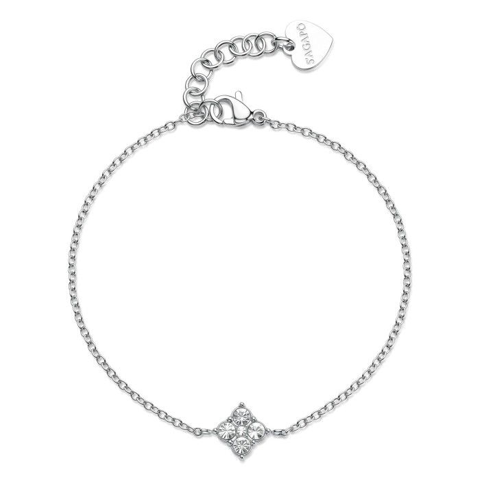 Bracciale S'AGAPO Gleam SLA11  in acciaio 316L con cristalli centrali