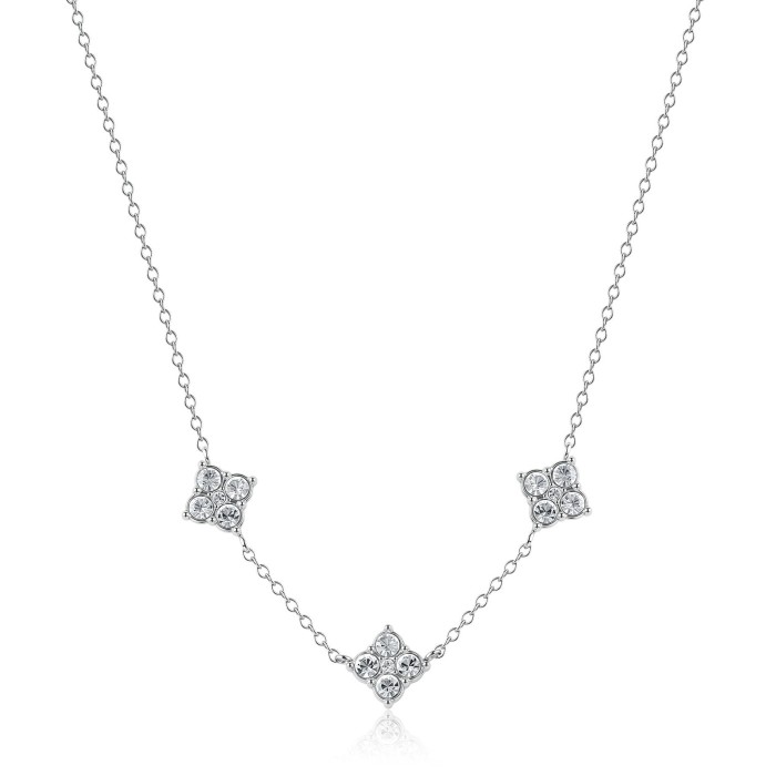 Collana girocollo S'AGAPO Gleam SLA05  in acciaio 316L con cristalli centrali