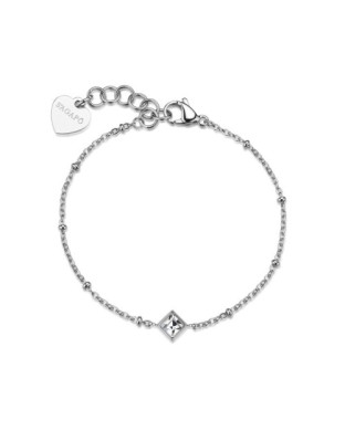 Bracciale S'AGAPO Luce SCE51  in acciaio 316L con cristallo centrale